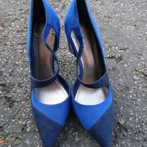 BCBGeneration Two-Tone Blue Pointed-Toe Mary Jane Heels